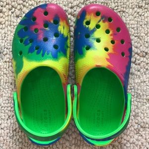 Tie dye Crocs